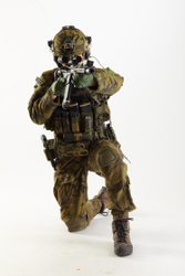 Weapons-Rifle Man Pose with machine rifle White Uniform Athletic Studio photo references